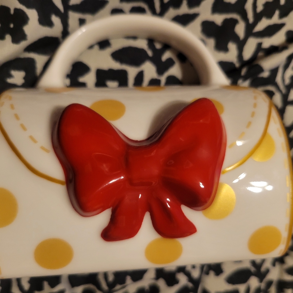 Charming Polka Dot Handbag with Red Bow